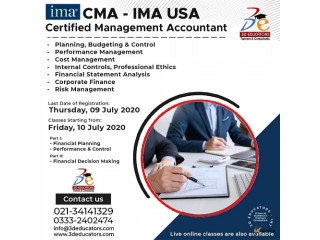 CMA - IMA USA Certified Management Accountant Program With USA  Certification