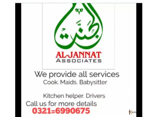 Al-Jannat Associate cook maids helper available -03216990675